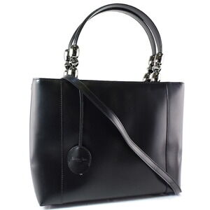 Christian Dior Shoulder Tote Bag Calfskin Zipper